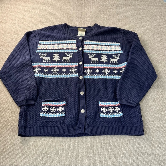 Northern Reflections Vintage Embroidered Ramie Cotton Blend Christmas Sweater L - Picture 2 of 12
